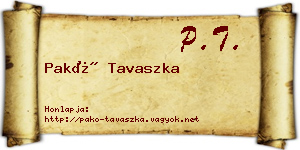 Pakó Tavaszka névjegykártya